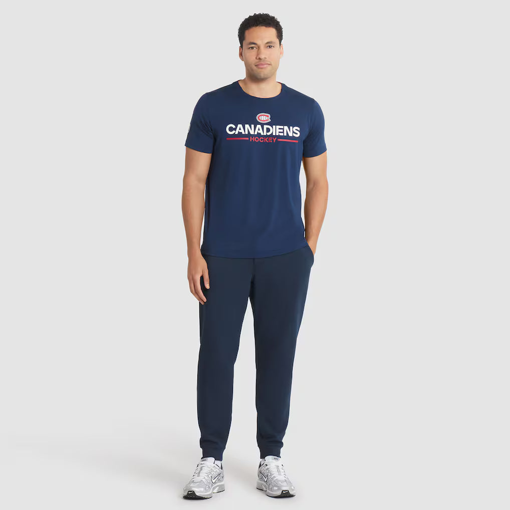 T-shirt technique Pro Rink 2025 authentique bleu marine de marque NHL Fanatics des Canadiens de Montréal pour homme