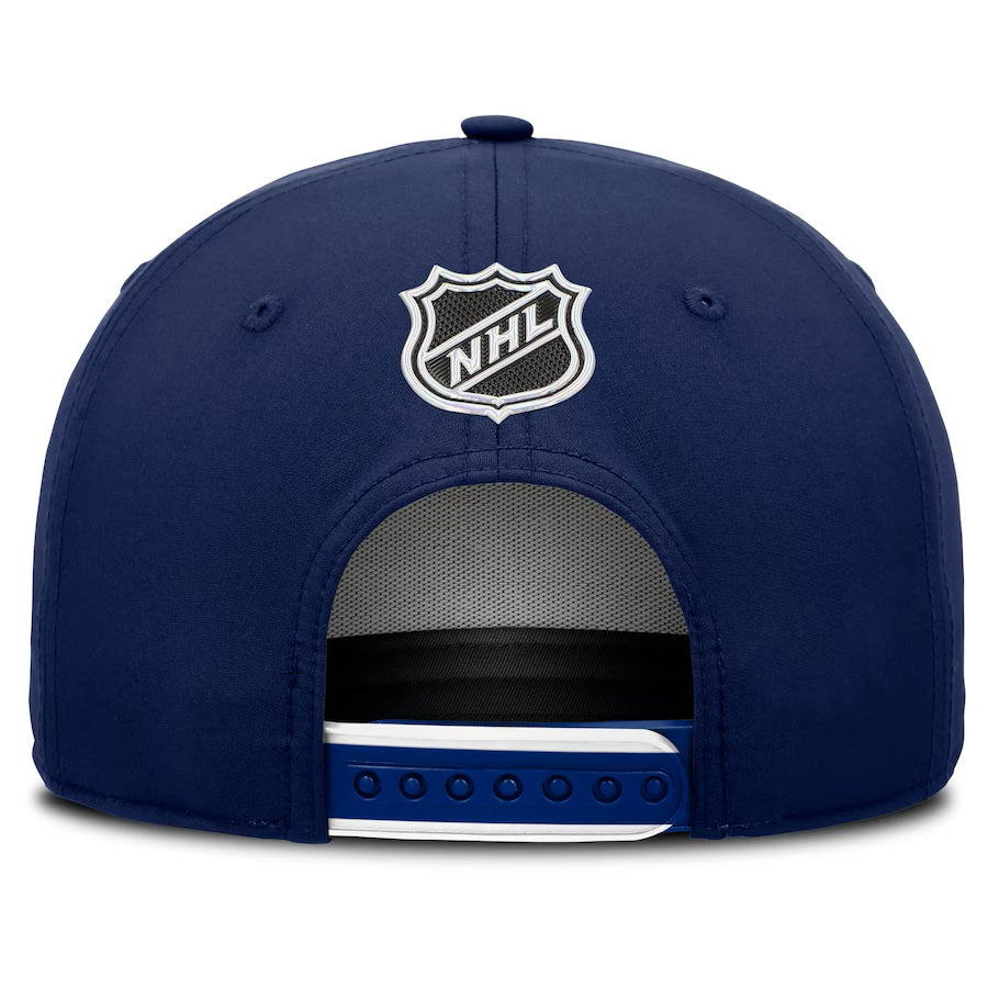 Montreal Canadiens NHL Fanatics Branded Men's Navy 2025 Draft Authentic Pro On-Stage Podium A-Frame Adjustable Hat