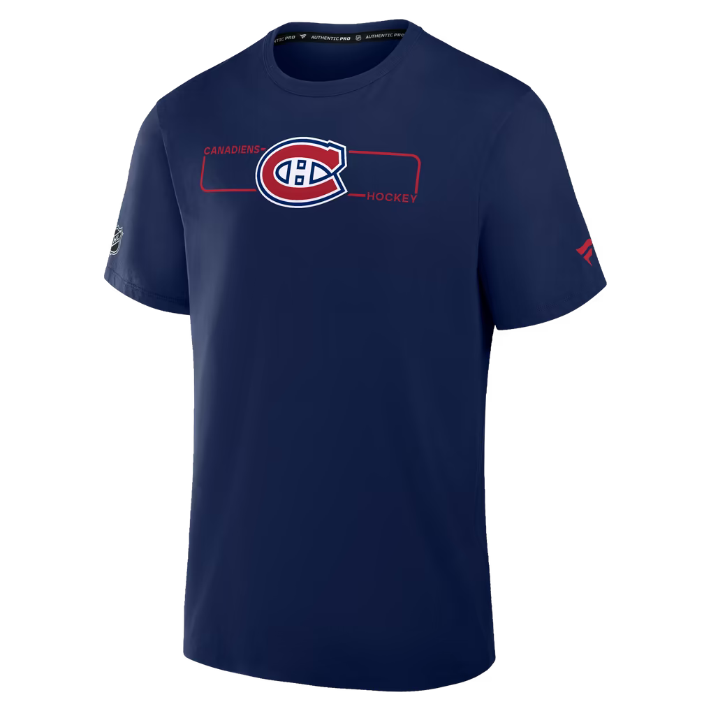 Montreal Canadiens NHL Fanatics Branded Men's Navy 2026 Authentic Pro Primary T-Shirt