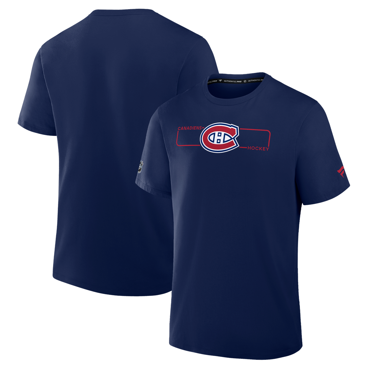 Montreal Canadiens NHL Fanatics Branded Men's Navy 2026 Authentic Pro Primary T-Shirt