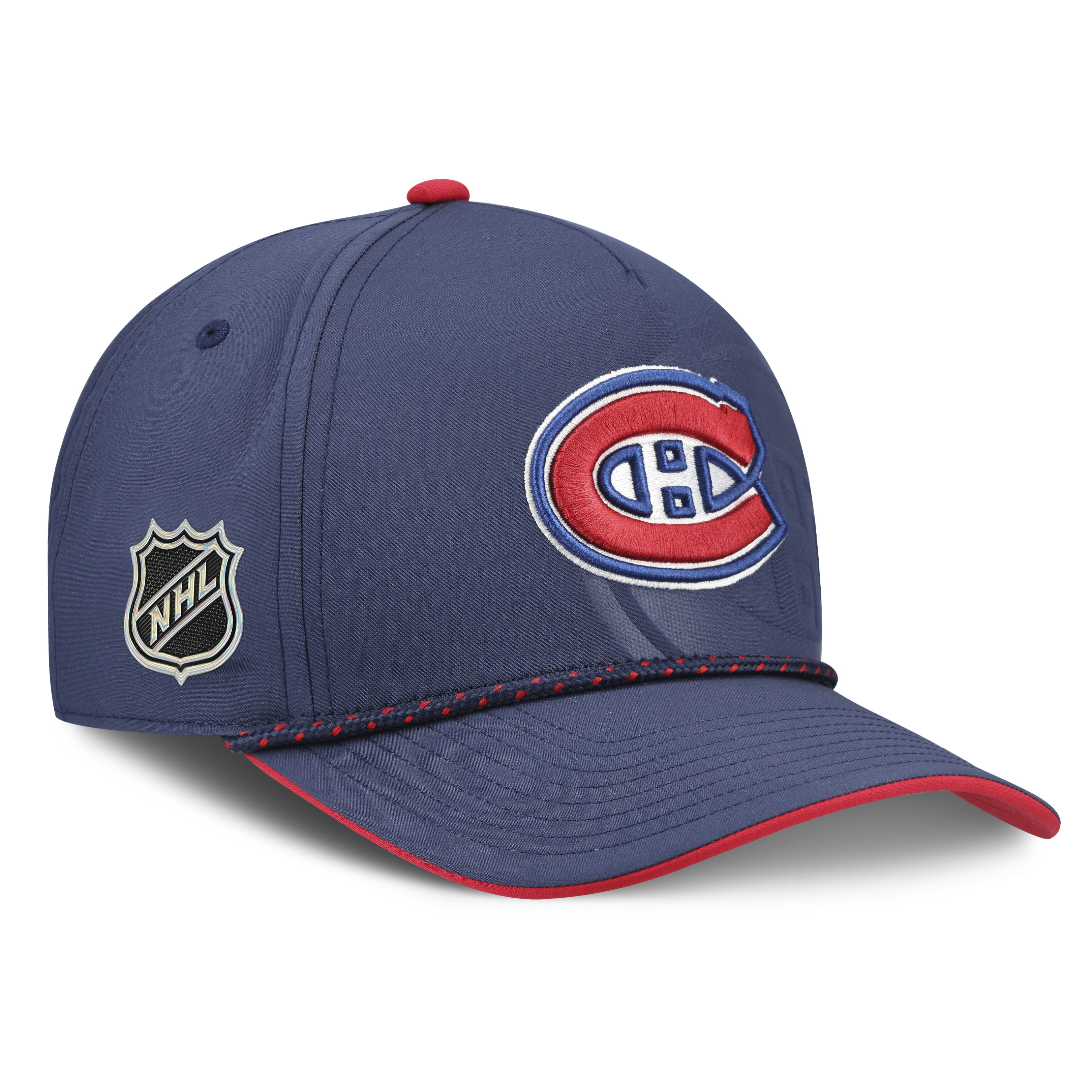 Montreal Canadiens NHL Fanatics Branded Men's Navy 2026 Draft Authentic Pro A-Frame Adjustable Hat