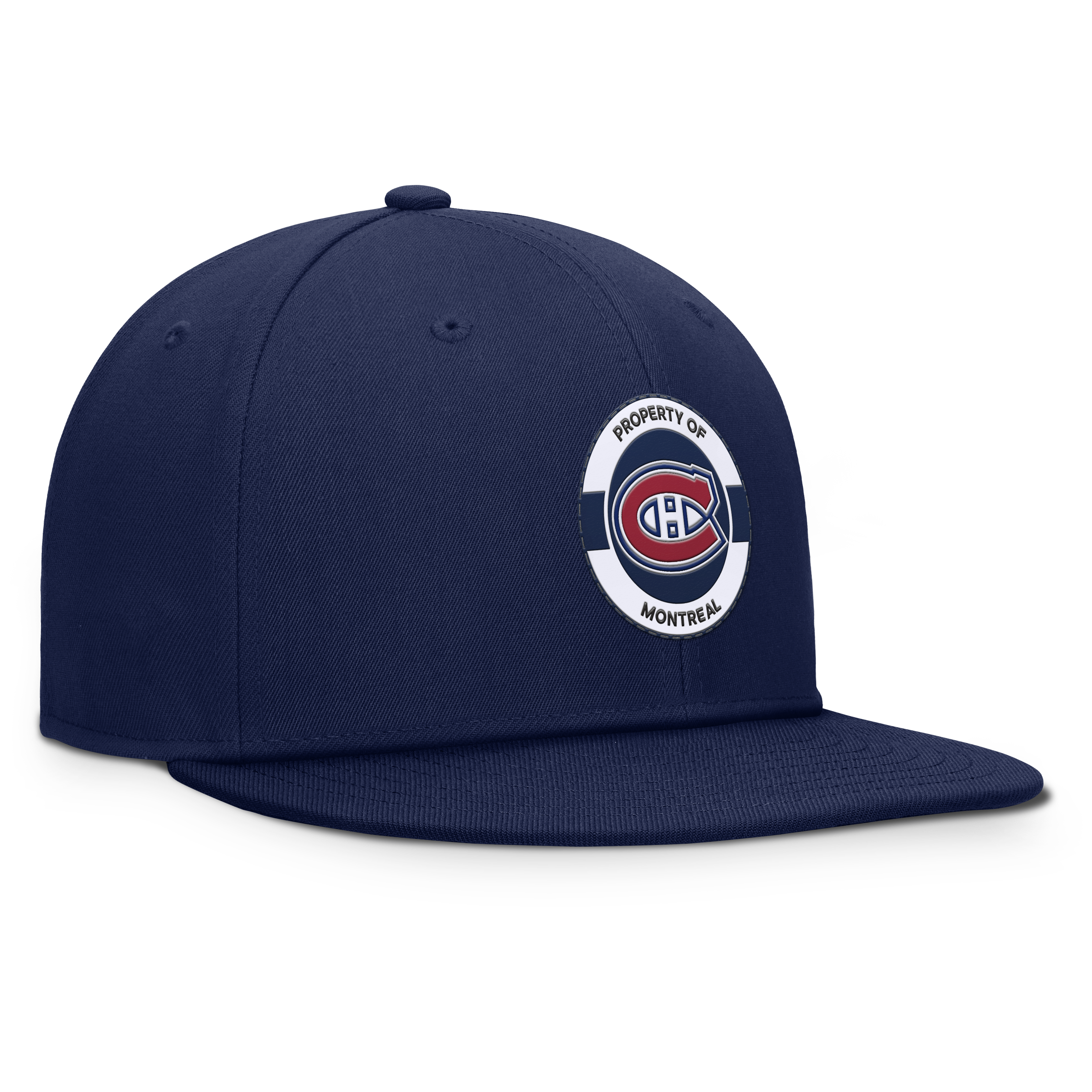 Casquette snapback Authentic Pro 2025 Camp d'entraînement pour homme, bleu marine, marque Fanatics, des Canadiens de Montréal (NHL).