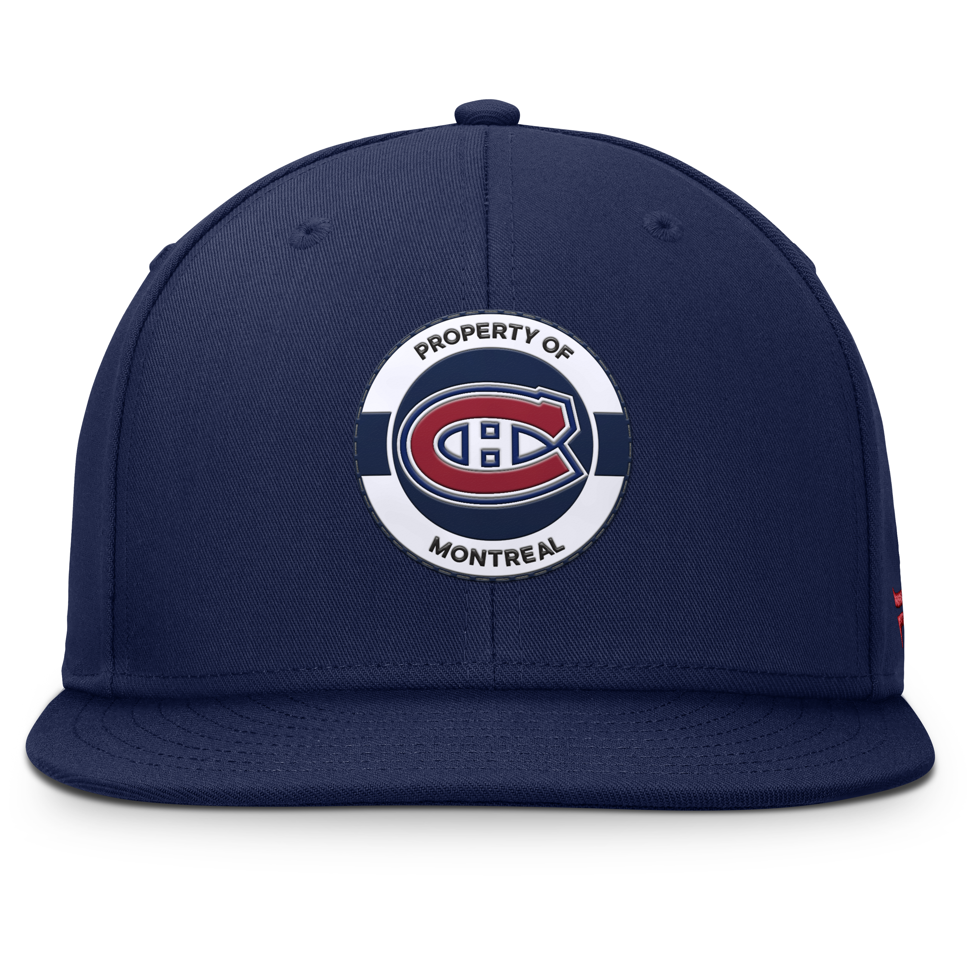 Casquette snapback Authentic Pro 2025 Camp d'entraînement pour homme, bleu marine, marque Fanatics, des Canadiens de Montréal (NHL).