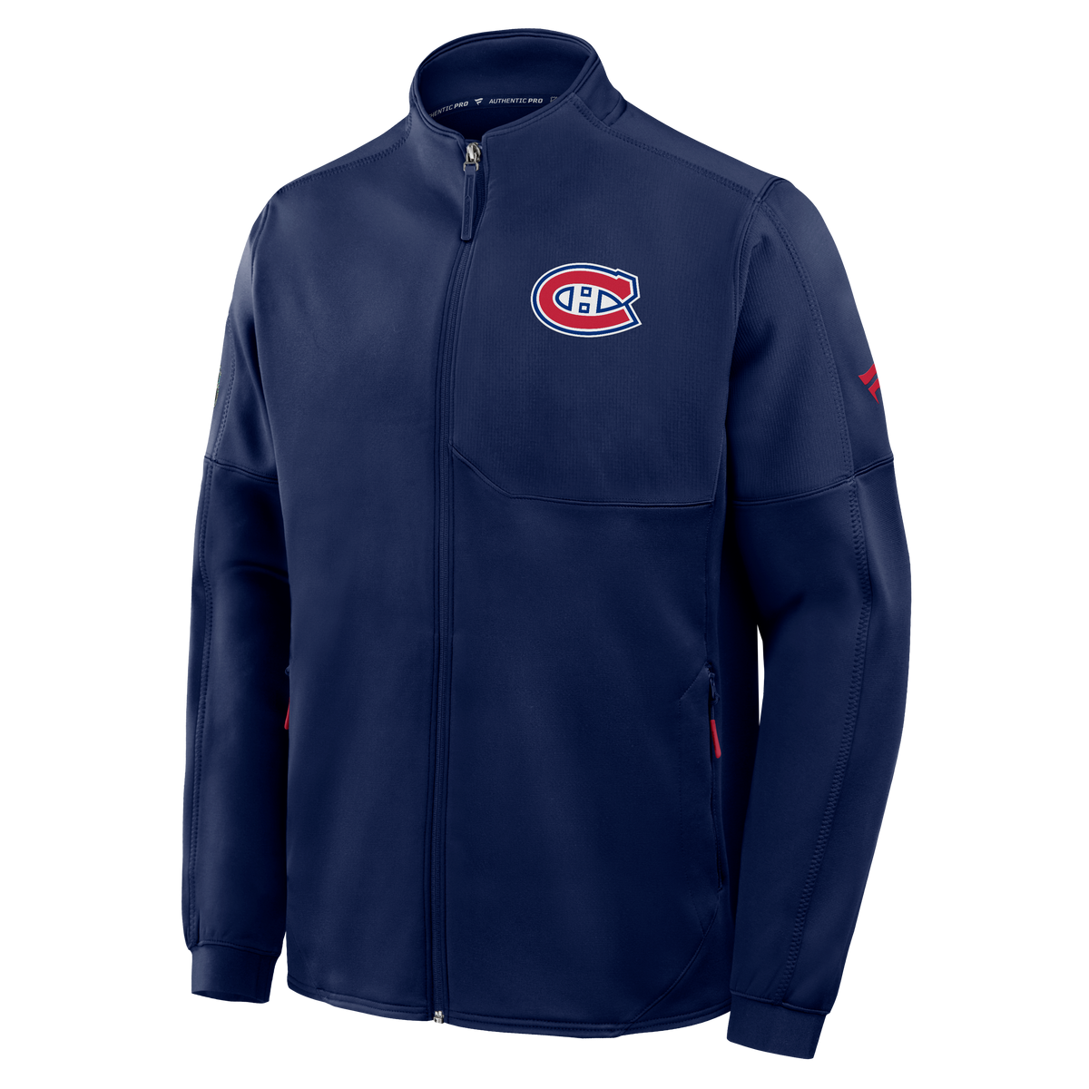 Montreal Canadiens NHL Fanatics Branded Men's Navy Authentic Pro Rink Full Zip Fleece Jacket