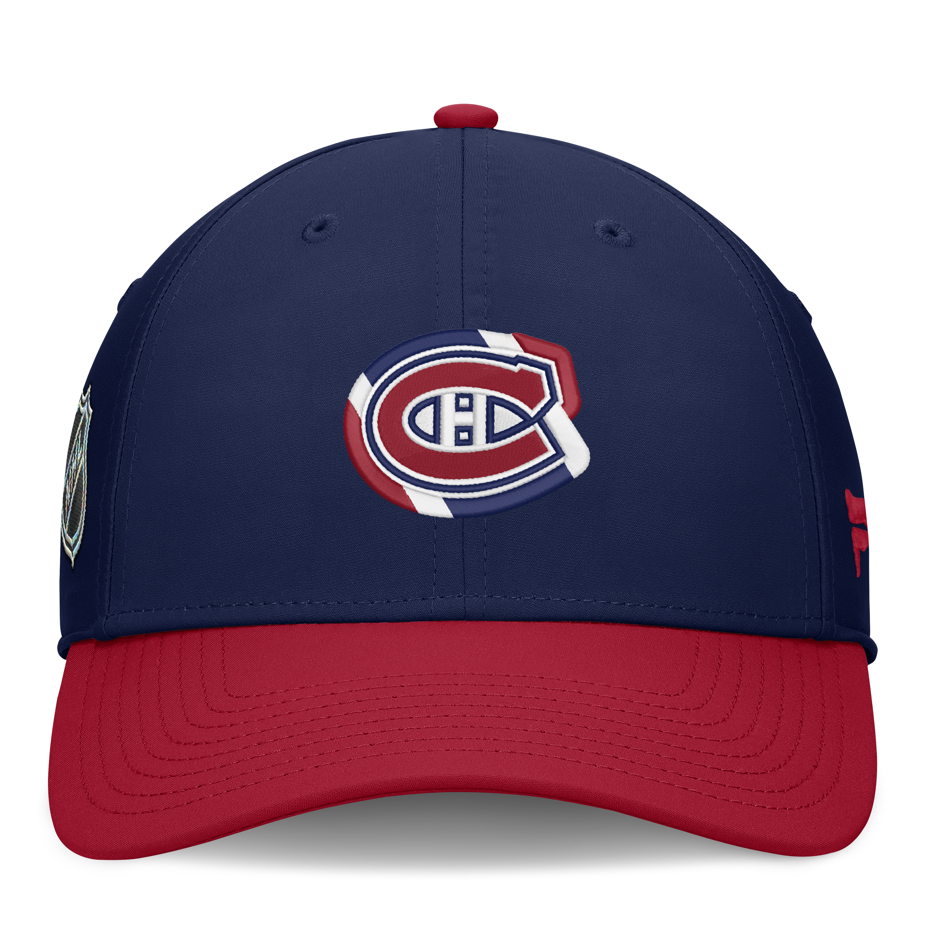 Montreal Canadiens NHL Fanatics Branded Men's Navy/Red 2026 Draft Authentic Pro Stretch Fit Hat