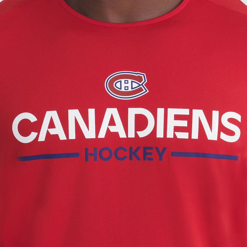 T-shirt technique authentique Pro Rink 2025 de la LNH pour homme de marque Fanatics des Canadiens de Montréal