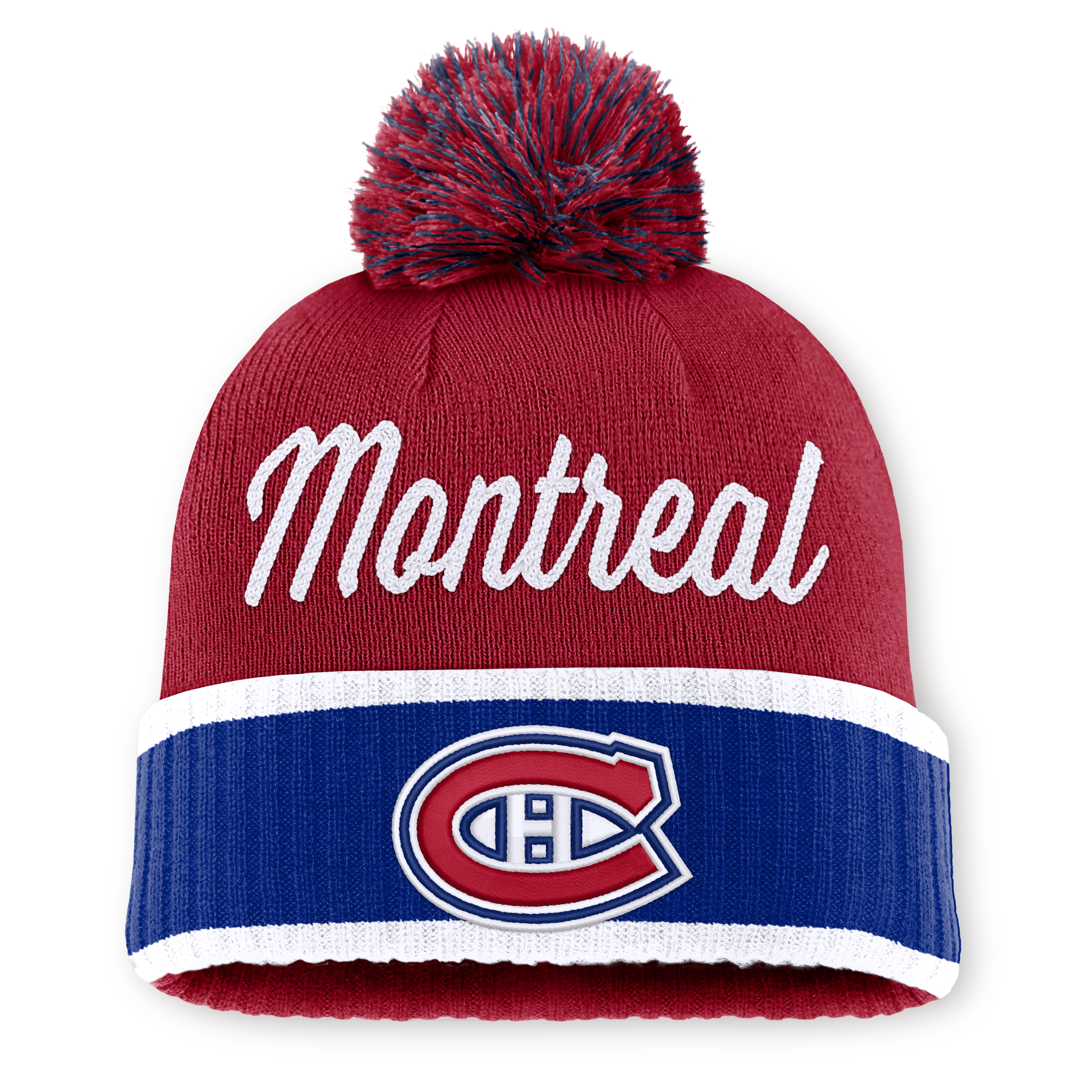 Montreal Canadiens NHL Fanatics Branded Men's Red 2026 Draft Cuff Pom Knit Hat