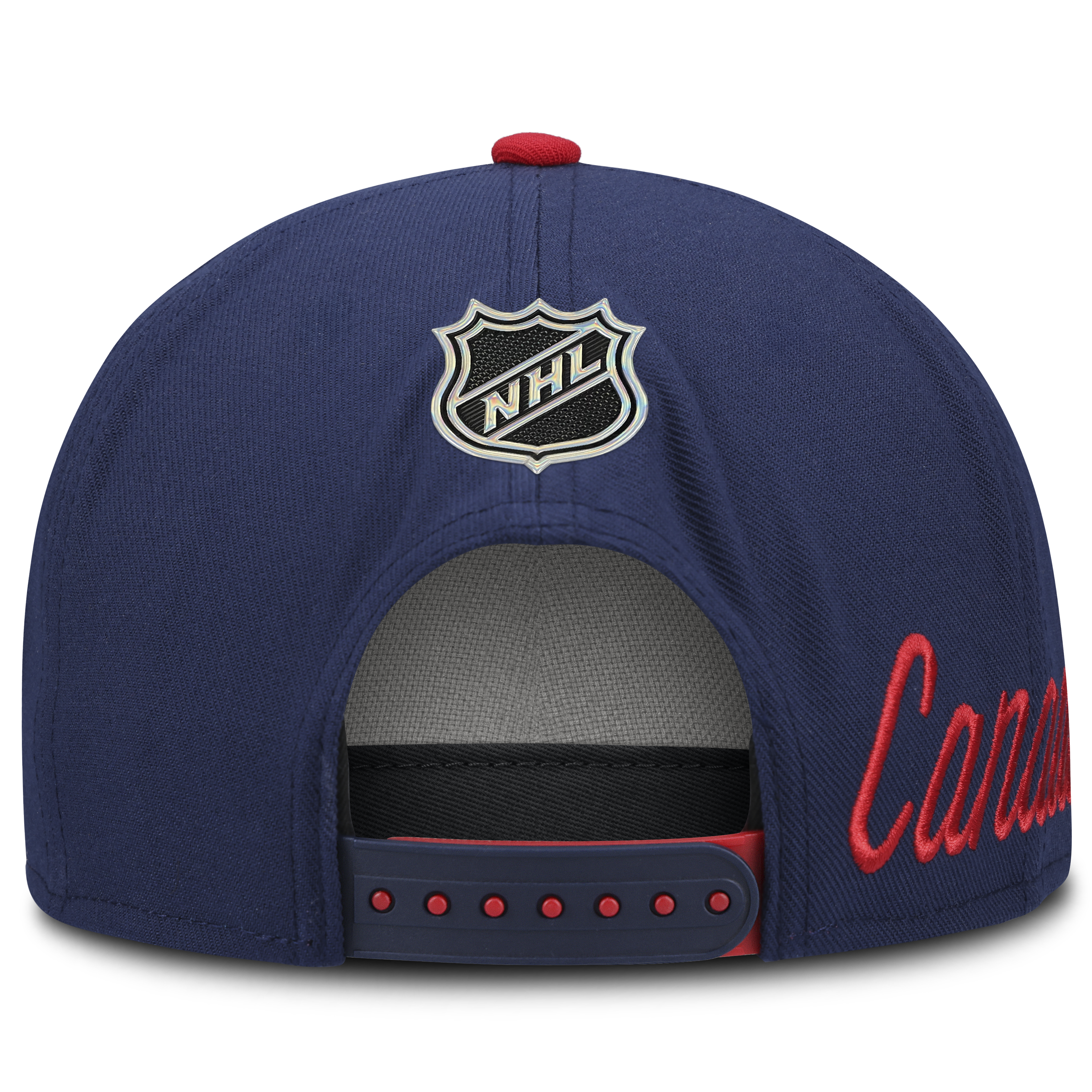 Montreal Canadiens NHL Fanatics Branded Men's Red/Navy 2026 Draft Authentic Pro Snapback Hat