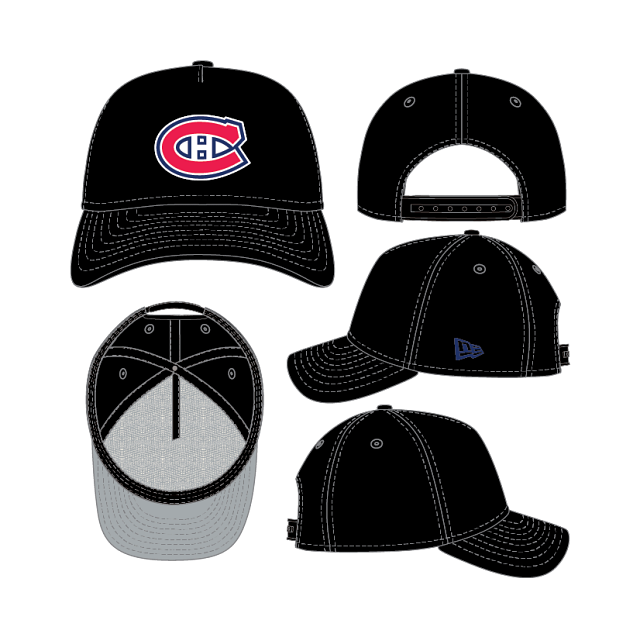 Casquette snapback 9Forty A-Frame noire des Canadiens de Montréal de la LNH pour homme de New Era