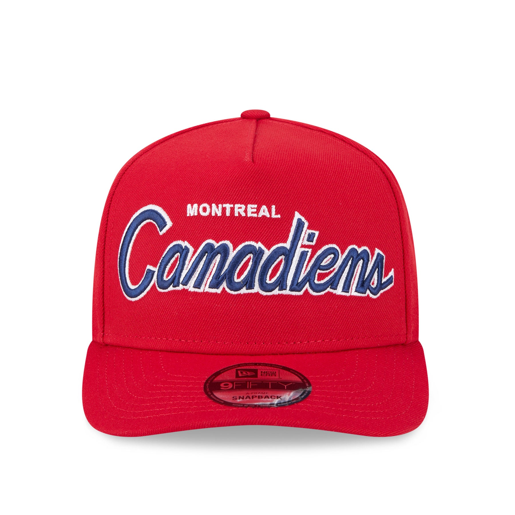 Casquette snapback A-Frame 9Fifty Script des Canadiens de Montréal de la LNH pour homme de New Era, rouge