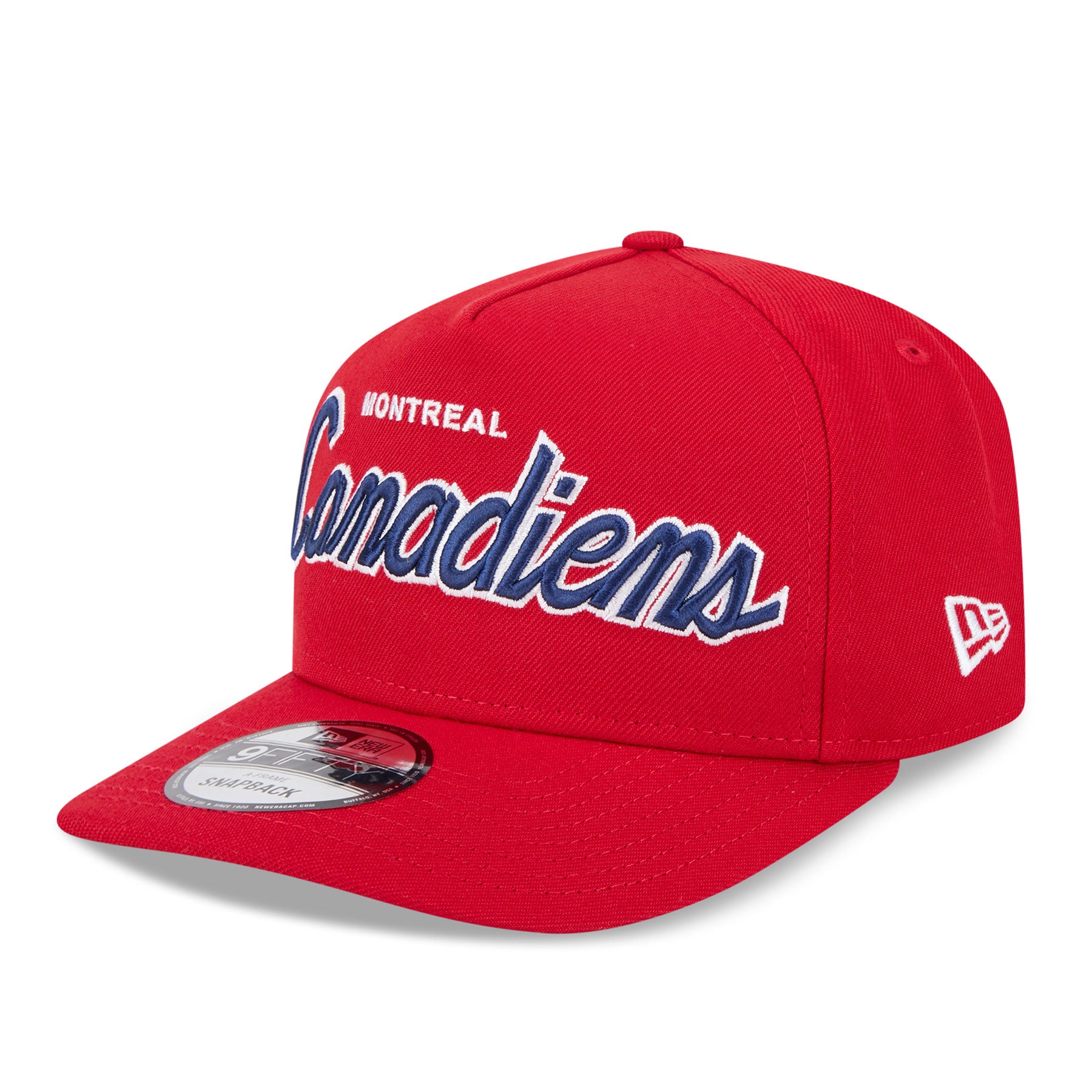 Casquette snapback A-Frame 9Fifty Script des Canadiens de Montréal de la LNH pour homme de New Era, rouge
