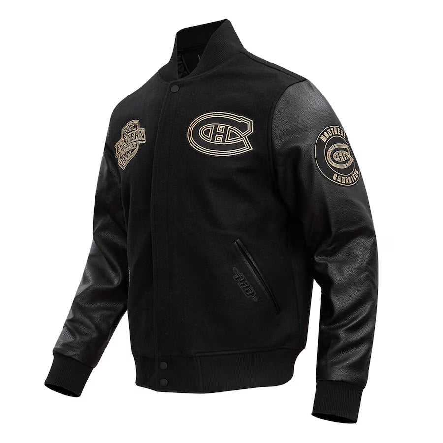 Montreal Canadiens NHL Pro Standard Men's Black/Gold Varsity Jacket