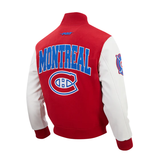 Montreal Canadiens NHL Pro Standard Men's Red/White City Arch Wool Varsity Jacket