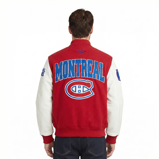 Veste universitaire en laine rouge/blanc City Arch Pro Standard des Canadiens de Montréal pour homme