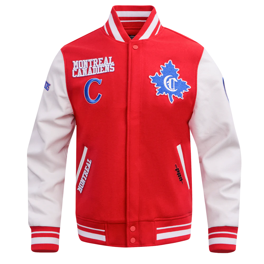 Montreal Canadiens NHL Pro Standard Men's Red/White Retro Classic Rib Wool Varsity Jacket