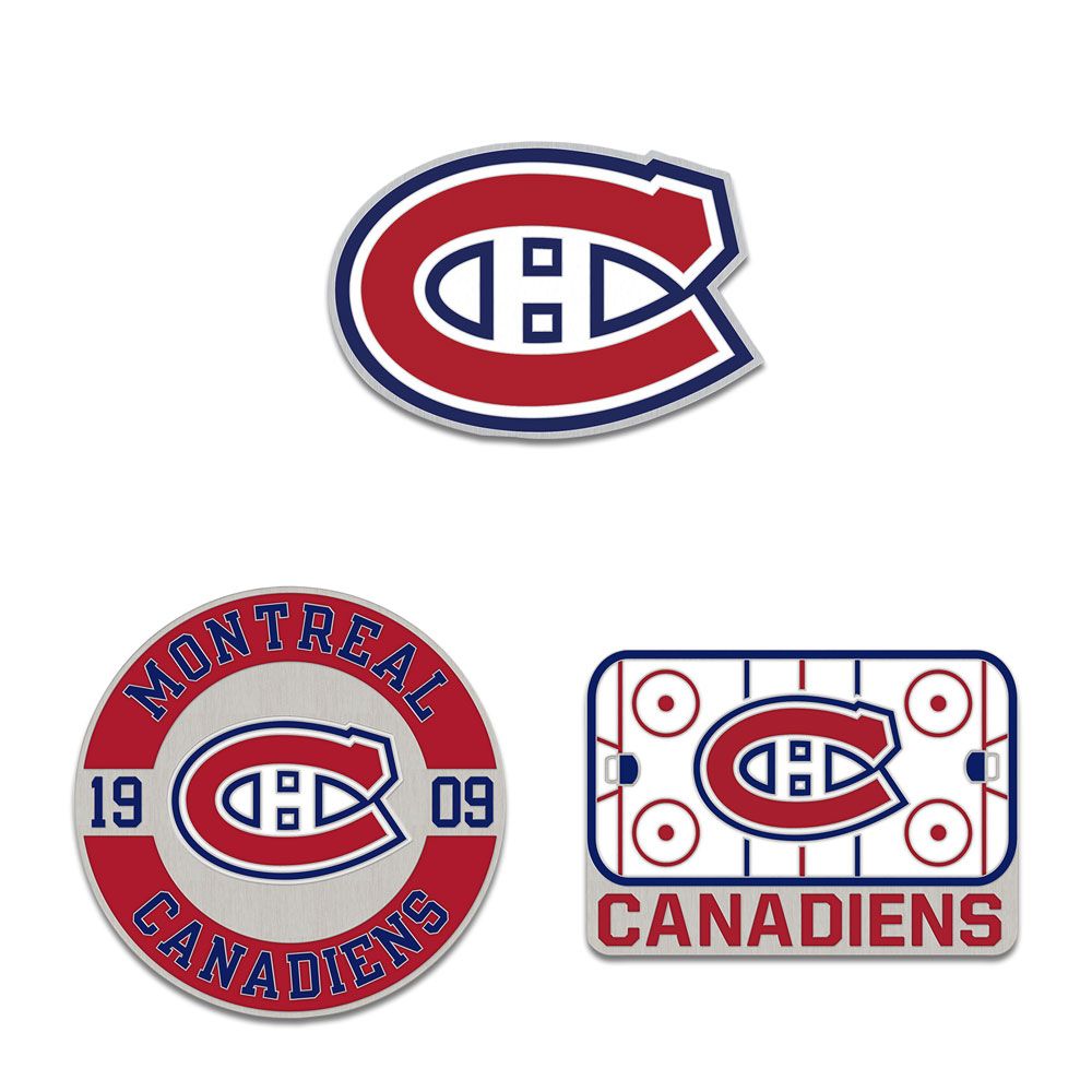 Montreal Canadiens NHL WinCraft 3 Piece Collector Pin Set
