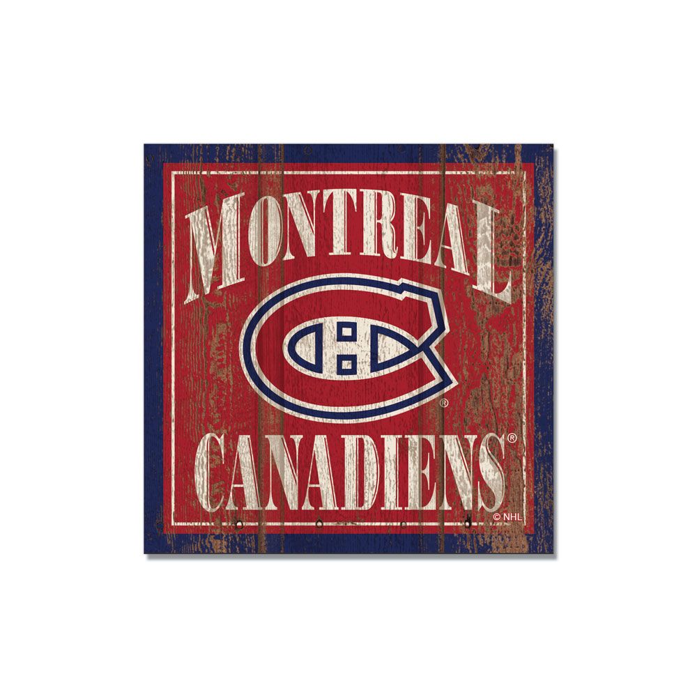 Aimant en bois WinCraft 3"x3" des Canadiens de Montréal NHL