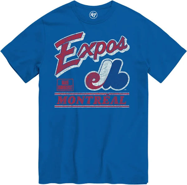 Montreal Expos MLB 47 Brand Men's Royal Blue Fly By T-Shirt