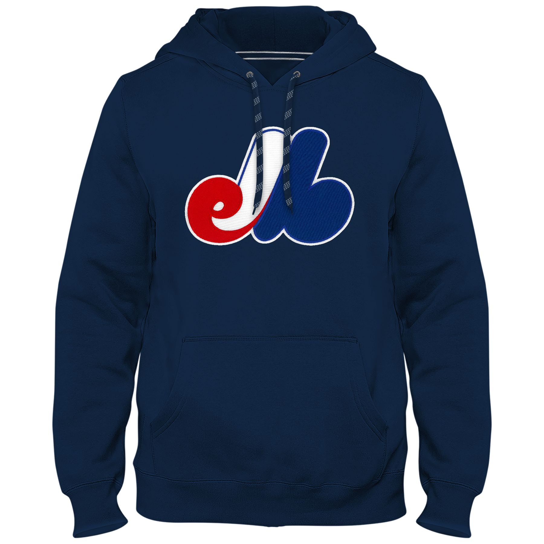 Montreal Expos MLB Bulletin Men's Navy Cooperstown Express Twill Logo Hoodie