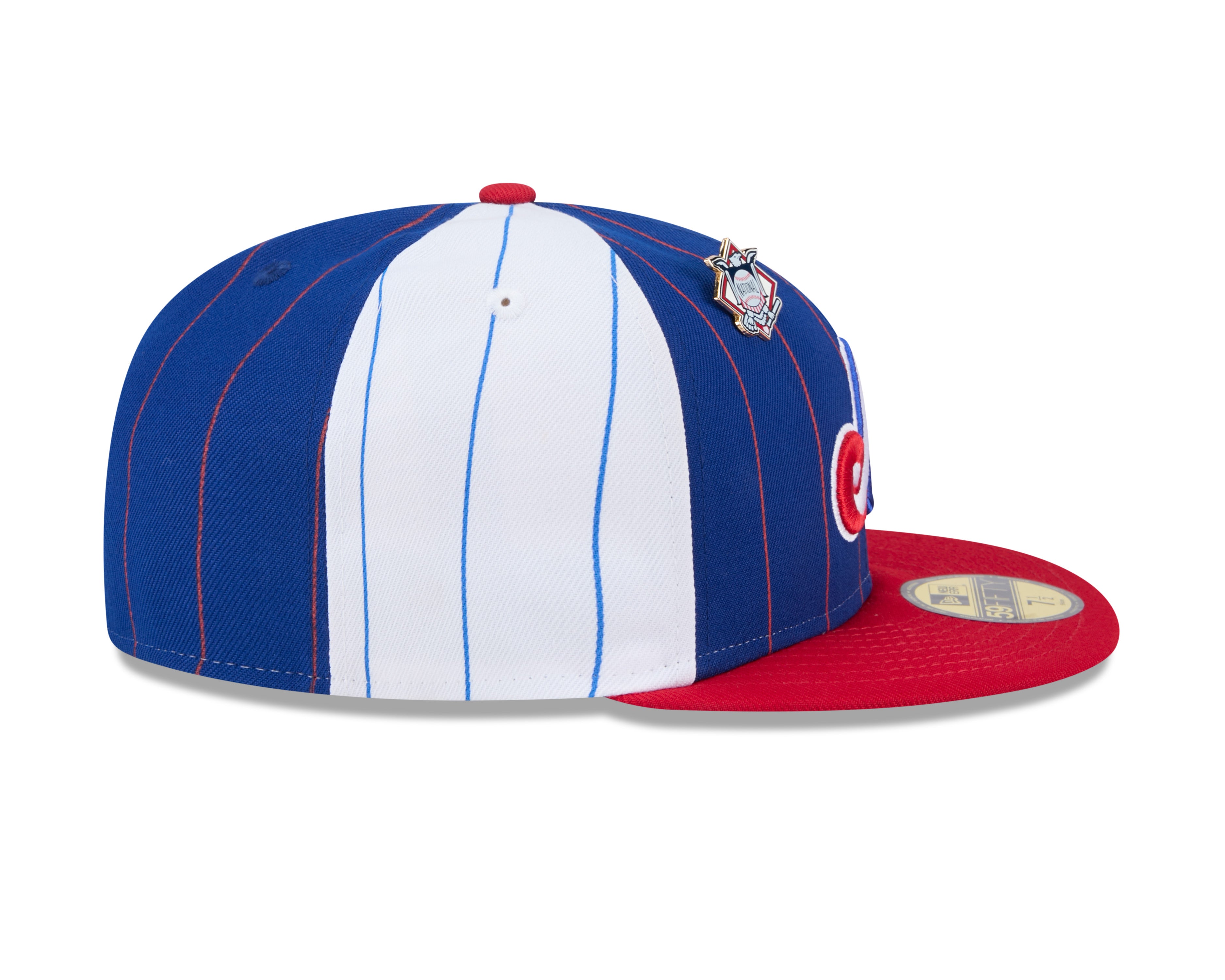 Casquette ajustée à rayures bicolores bleu royal 59Fifty pour homme des Expos de Montréal MLB New Era