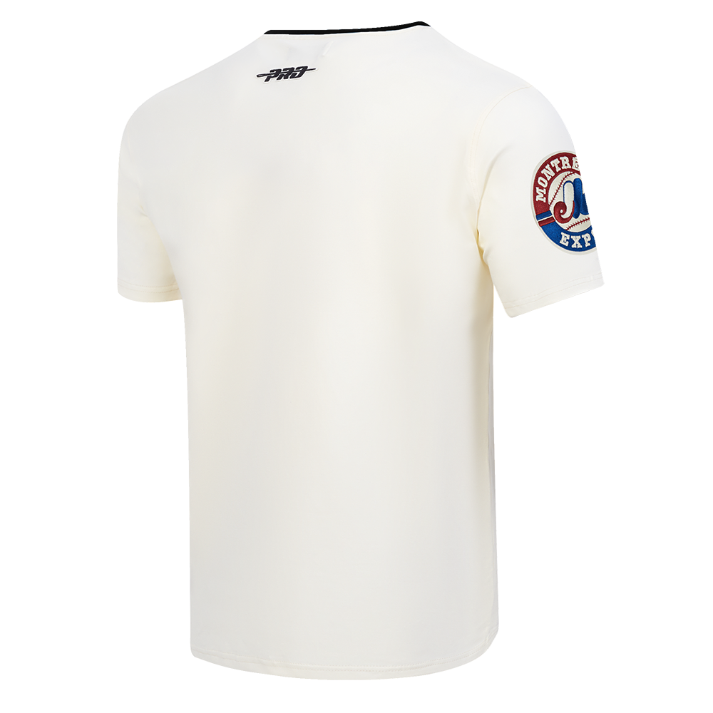 Montreal Expos MLB Pro Standard Men's Offwhite Modern Originals Cooperstown Ringer T-Shirt