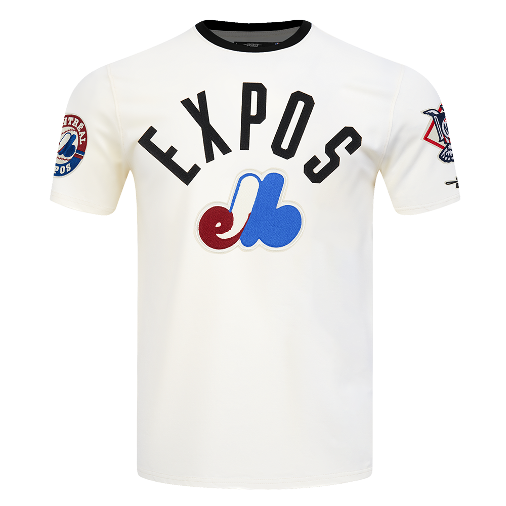 Montreal Expos MLB Pro Standard Men's Offwhite Modern Originals Cooperstown Ringer T-Shirt