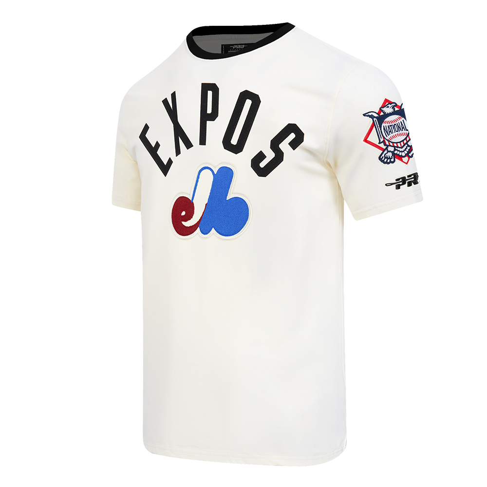Montreal Expos MLB Pro Standard Men's Offwhite Modern Originals Cooperstown Ringer T-Shirt