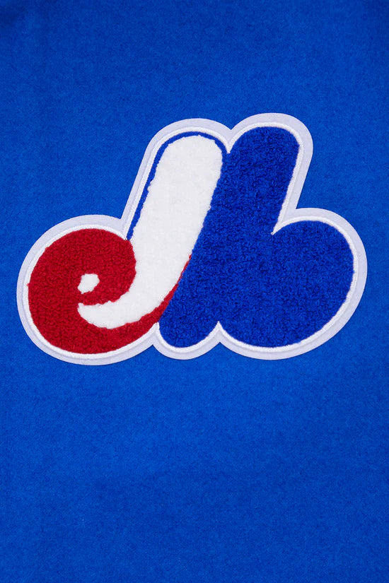 Montreal Expos MLB Pro Standard Men's Royal Blue/White Cooperstown Rib Wool Varsity Jacket