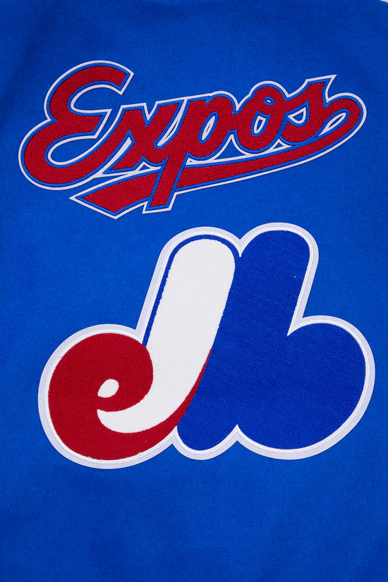 Montreal Expos MLB Pro Standard Men's Royal Blue/White Cooperstown Rib Wool Varsity Jacket