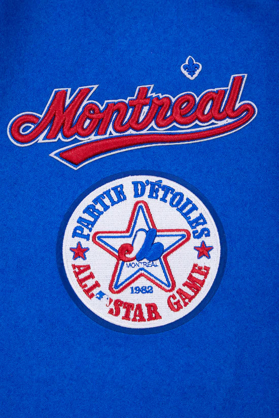 Montreal Expos MLB Pro Standard Men's Royal Blue/White Cooperstown Rib Wool Varsity Jacket