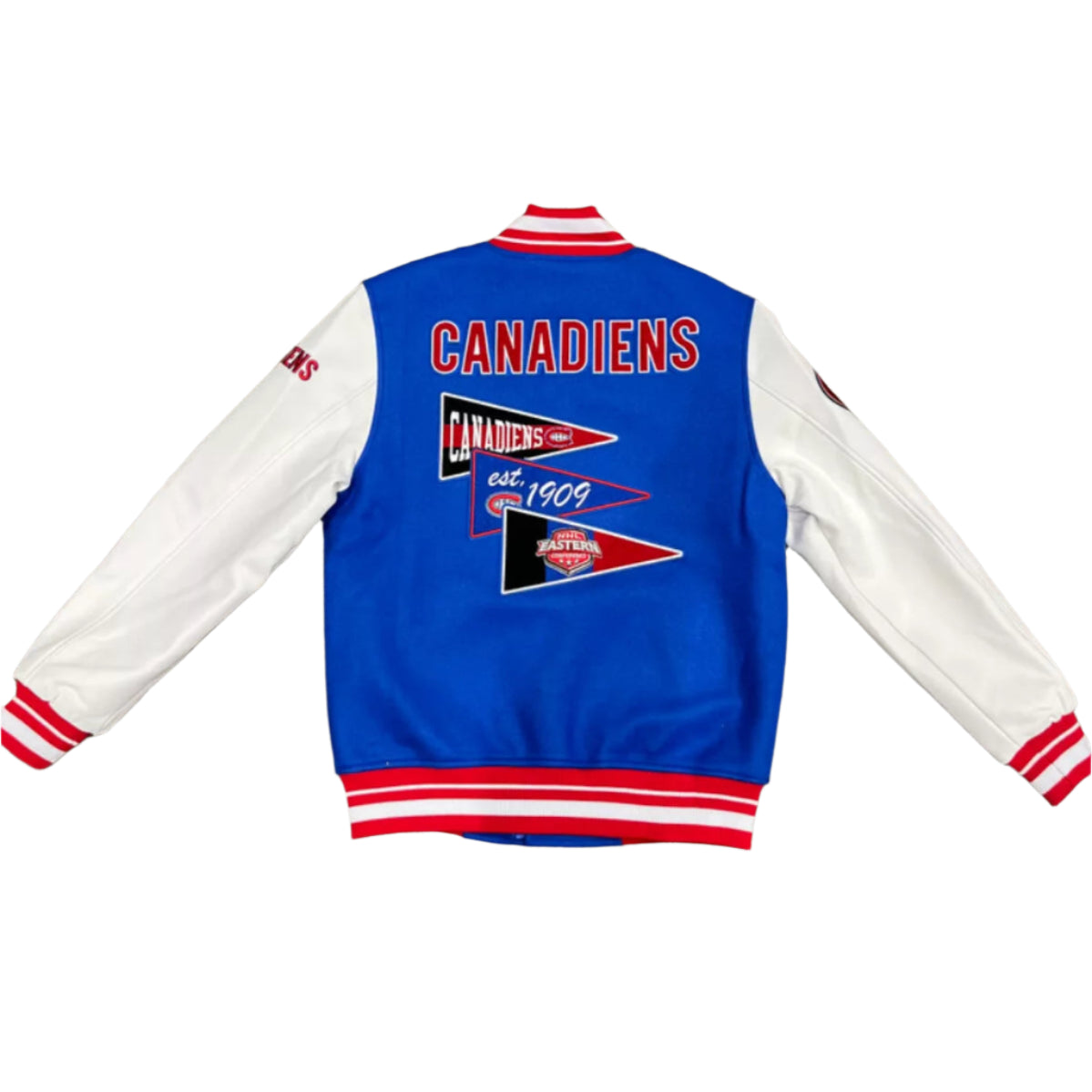 Montreal Canadiens NHL Pro Standard Men's Royal Blue/White Rib Wool Varsity Jacket