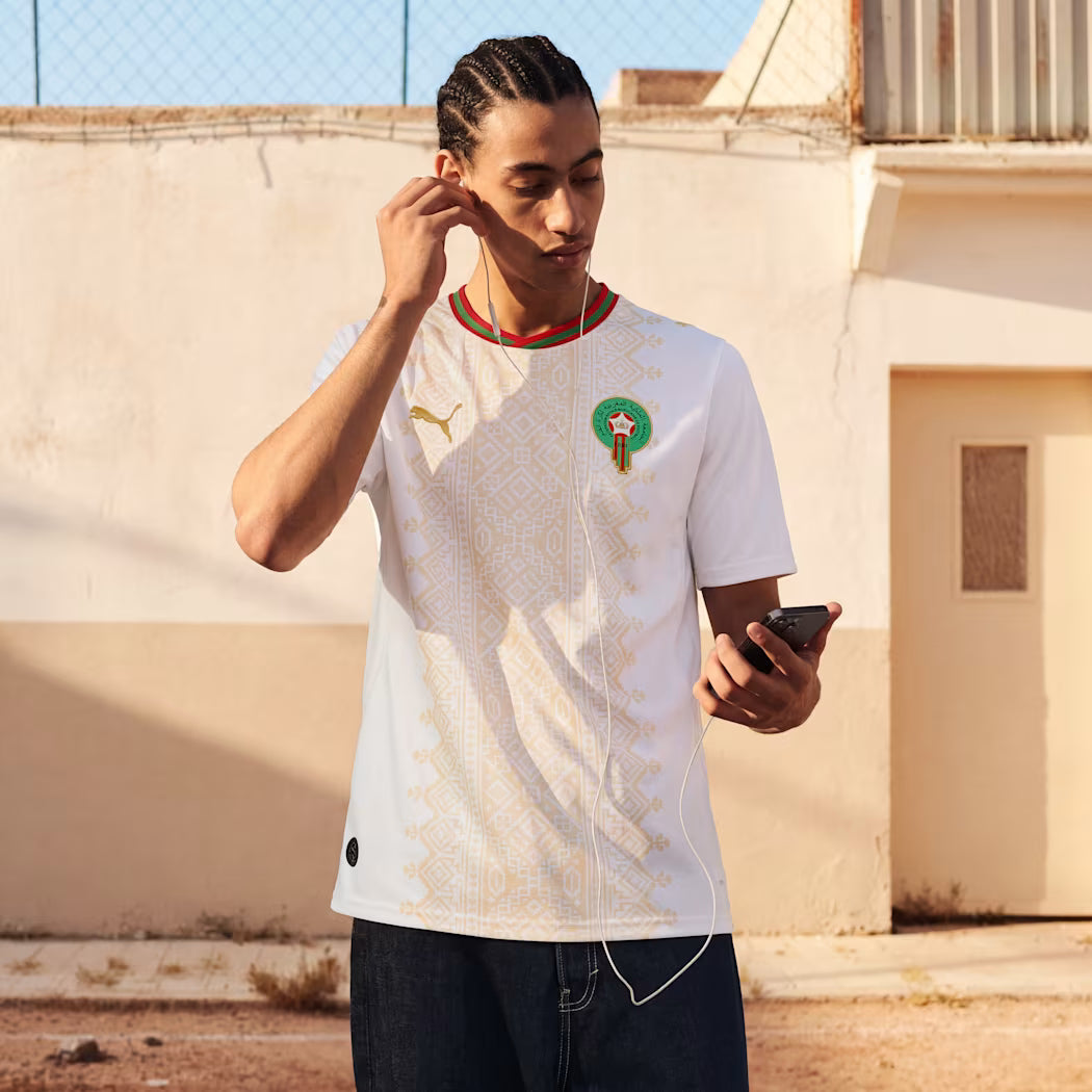 Maillot Réplique Extérieur Blanc 2026 Homme Puma FIFA Équipe Nationale du Maroc