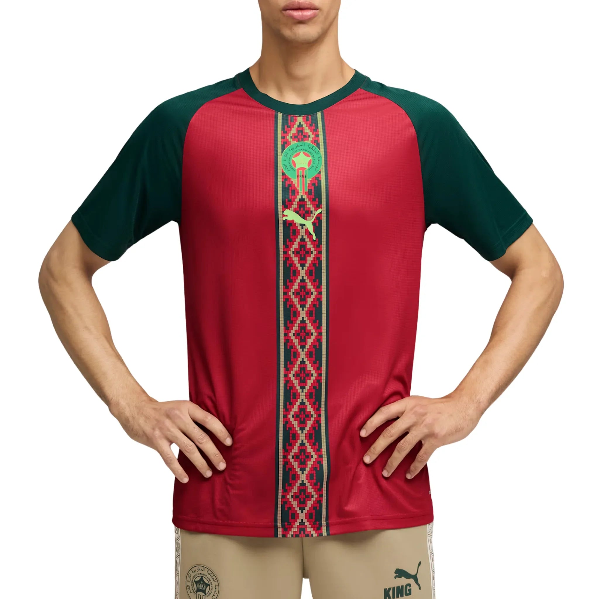 Morocco National Team FIFA Puma Red/Green 2026 Pre-Match Jersey