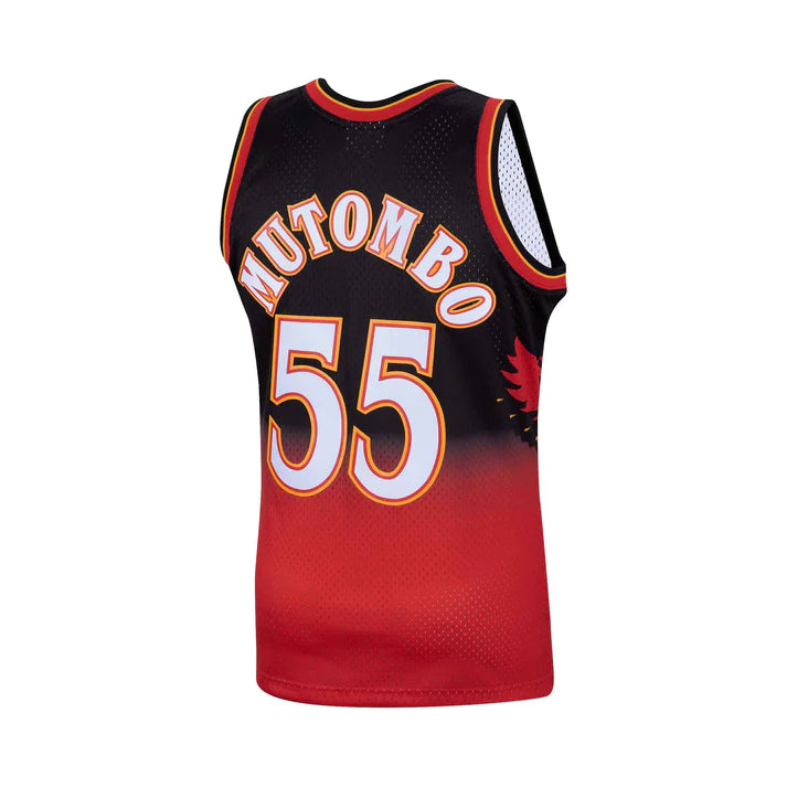 Dikembe Mutombo Atlanta Hawks NBA Mitchell & Ness Men's Scarlet Red 1996-97 Hardwood Classics Swingman Jersey
