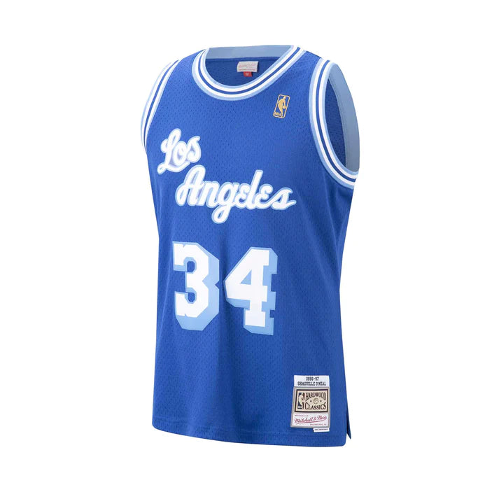 Shaquille O'Neal Los Angeles Lakers NBA Mitchell & Ness Men's Royal 1996-1997 Hardwood Classics Swingman Jersey