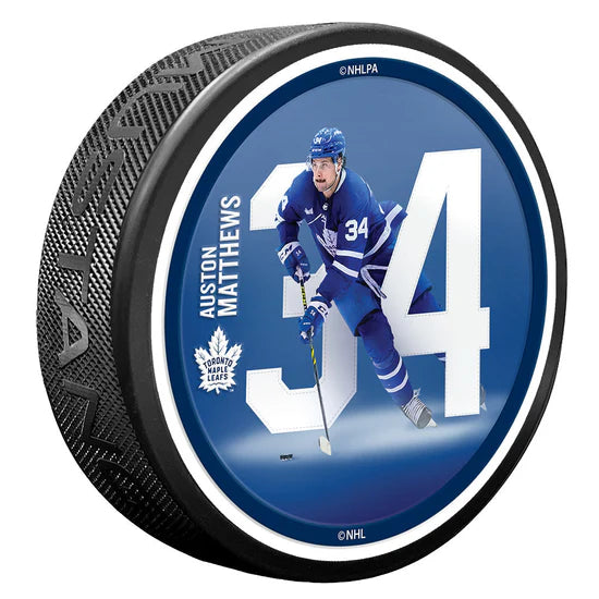 Auston Matthews Toronto Maple Leafs NHL Breakout Series Hockey Puck