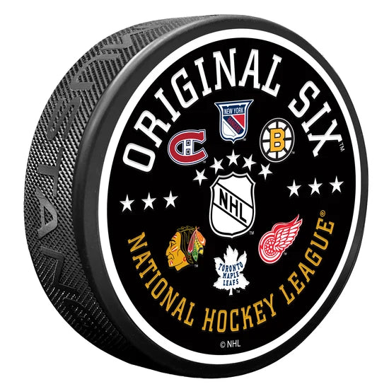 Original Six NHL 1950 Textured Hockey Puck