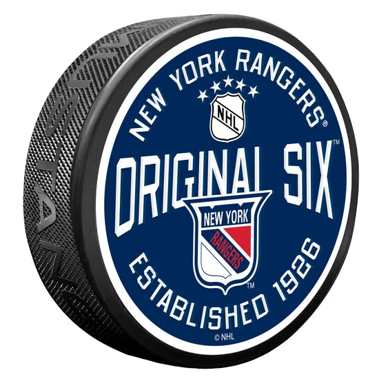 New York Rangers Original Six NHL 1950's Textured Hockey Puck