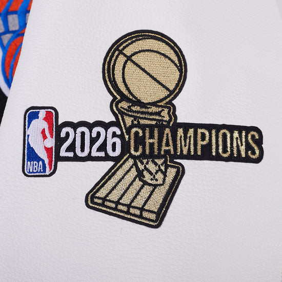 New York Knicks NBA Pro Standard Men's Black/White 2026 Championship Wool Varsity Jacket