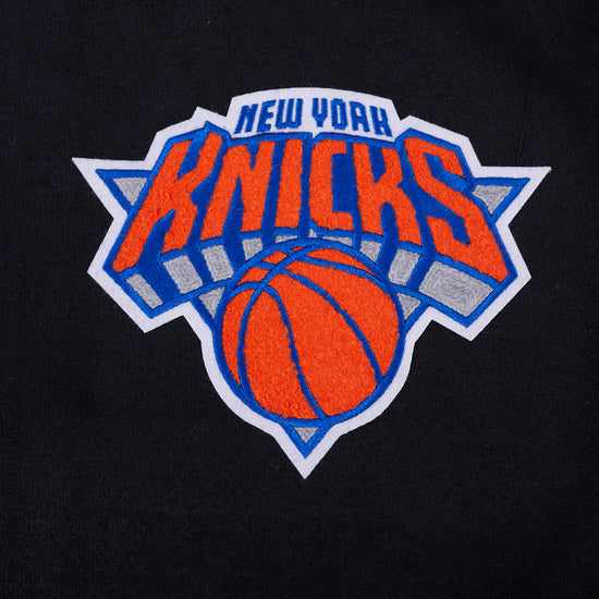 New York Knicks NBA Pro Standard Men's Black/White 2026 Championship Wool Varsity Jacket