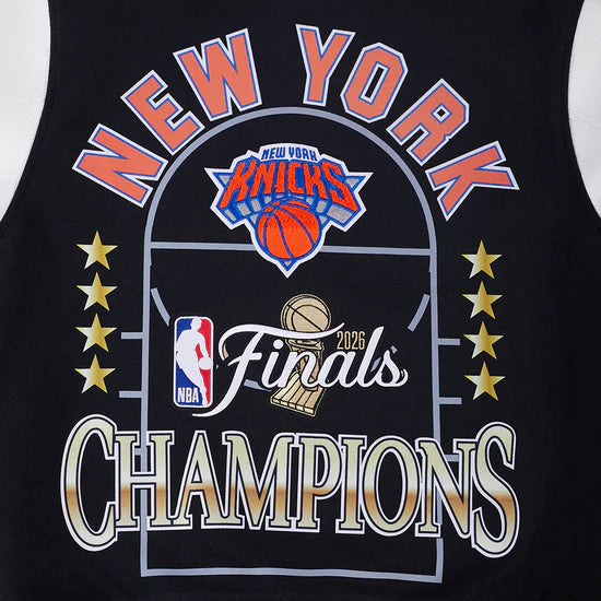 New York Knicks NBA Pro Standard Men's Black/White 2026 Championship Wool Varsity Jacket