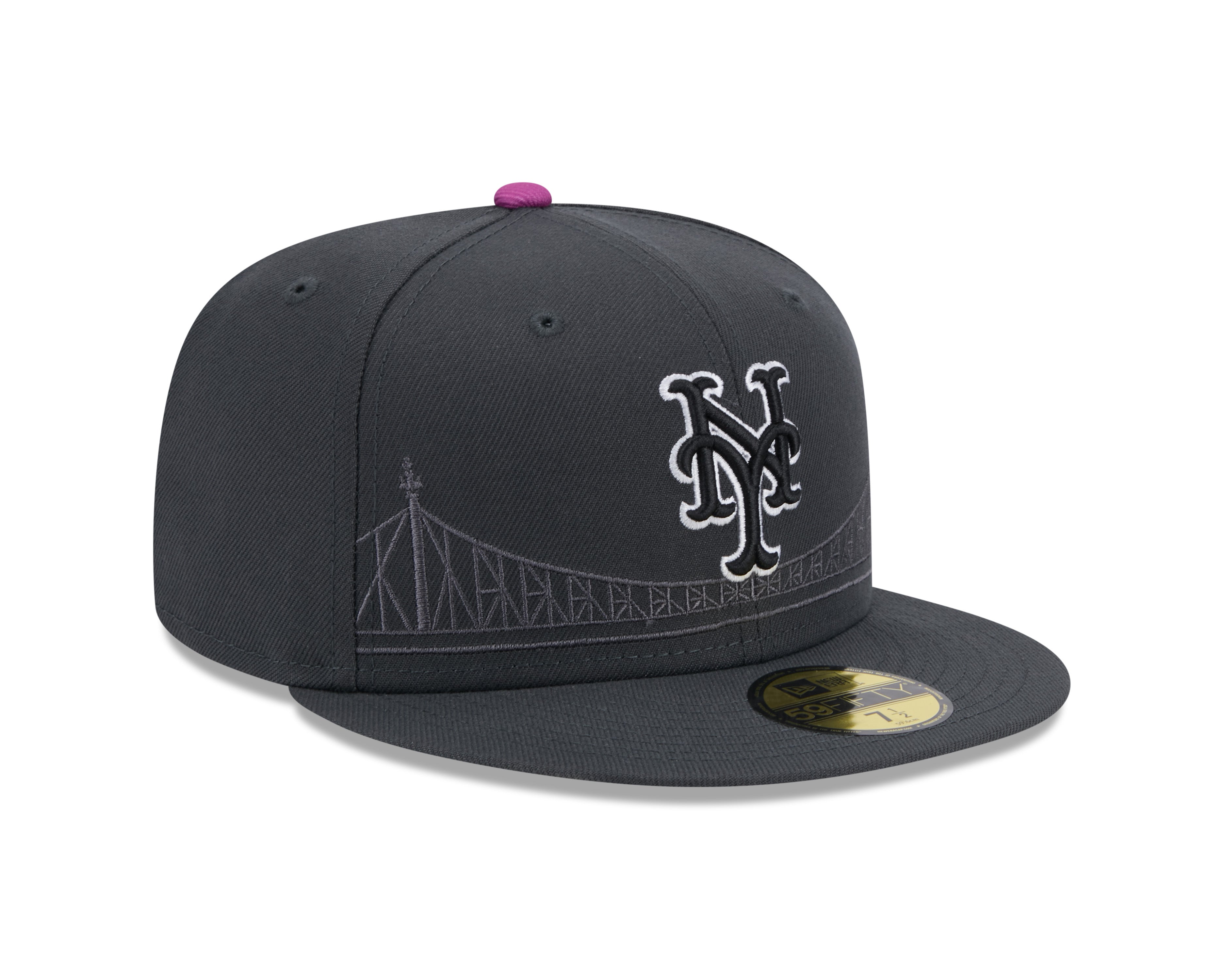 Casquette ajustée New Era 59Fifty 2024 City Connect pour homme, couleur graphite, des Mets de New York, MLB