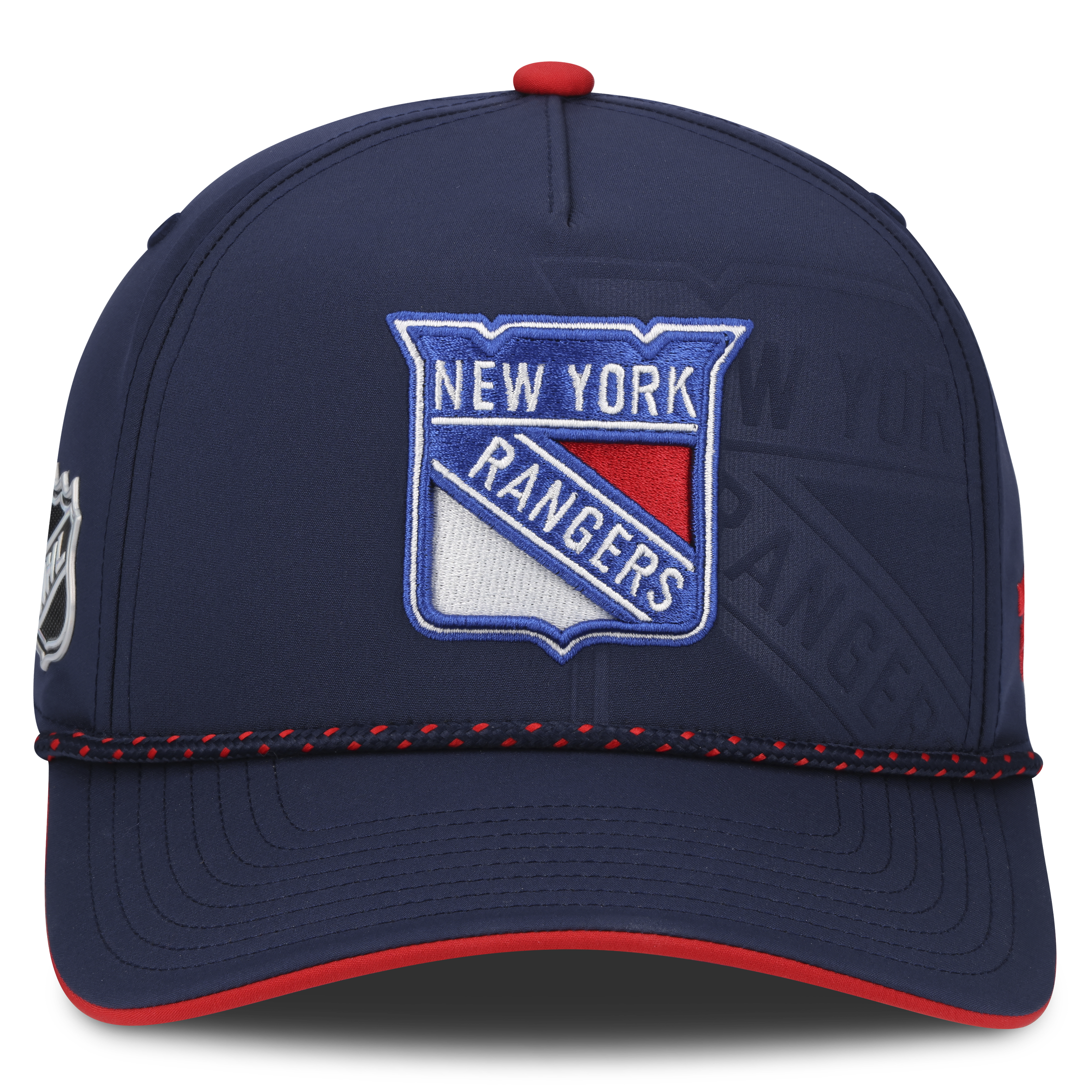 New York Rangers NHL Fanatics Branded Men's Navy 2026 Draft Authentic Pro A-Frame Adjustable Hat