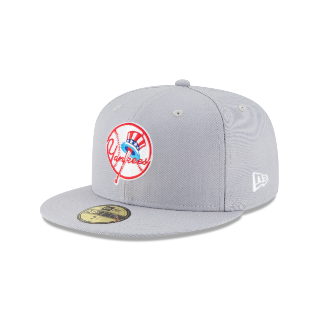 Casquette ajustée en laine 59Fifty Cooperstown 1946 New Era New York Yankees MLB homme de coloris gris