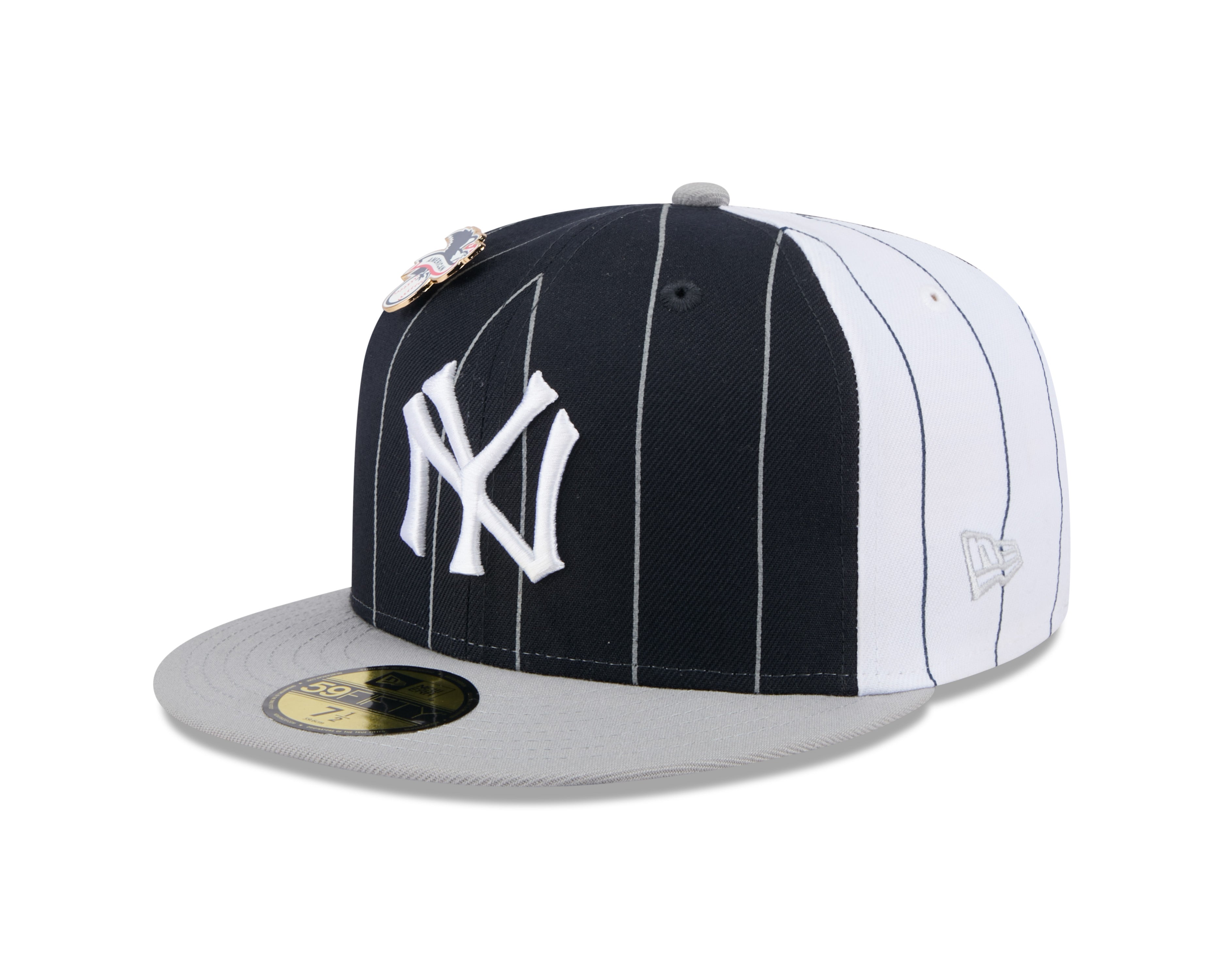 Casquette ajustée à rayures bicolores bleu marine 59Fifty MLB New Era pour homme des Yankees de New York