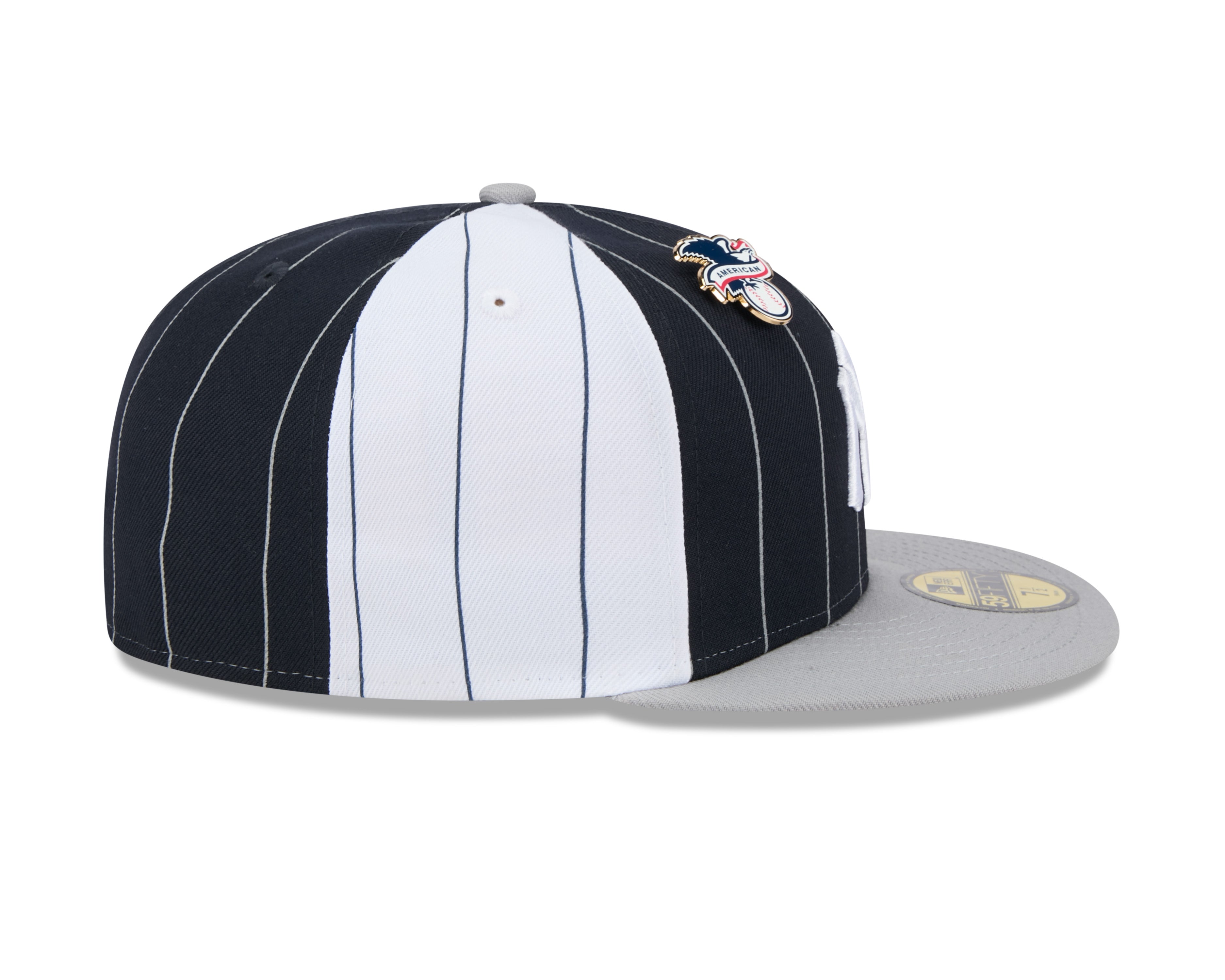 Casquette ajustée à rayures bicolores bleu marine 59Fifty MLB New Era pour homme des Yankees de New York