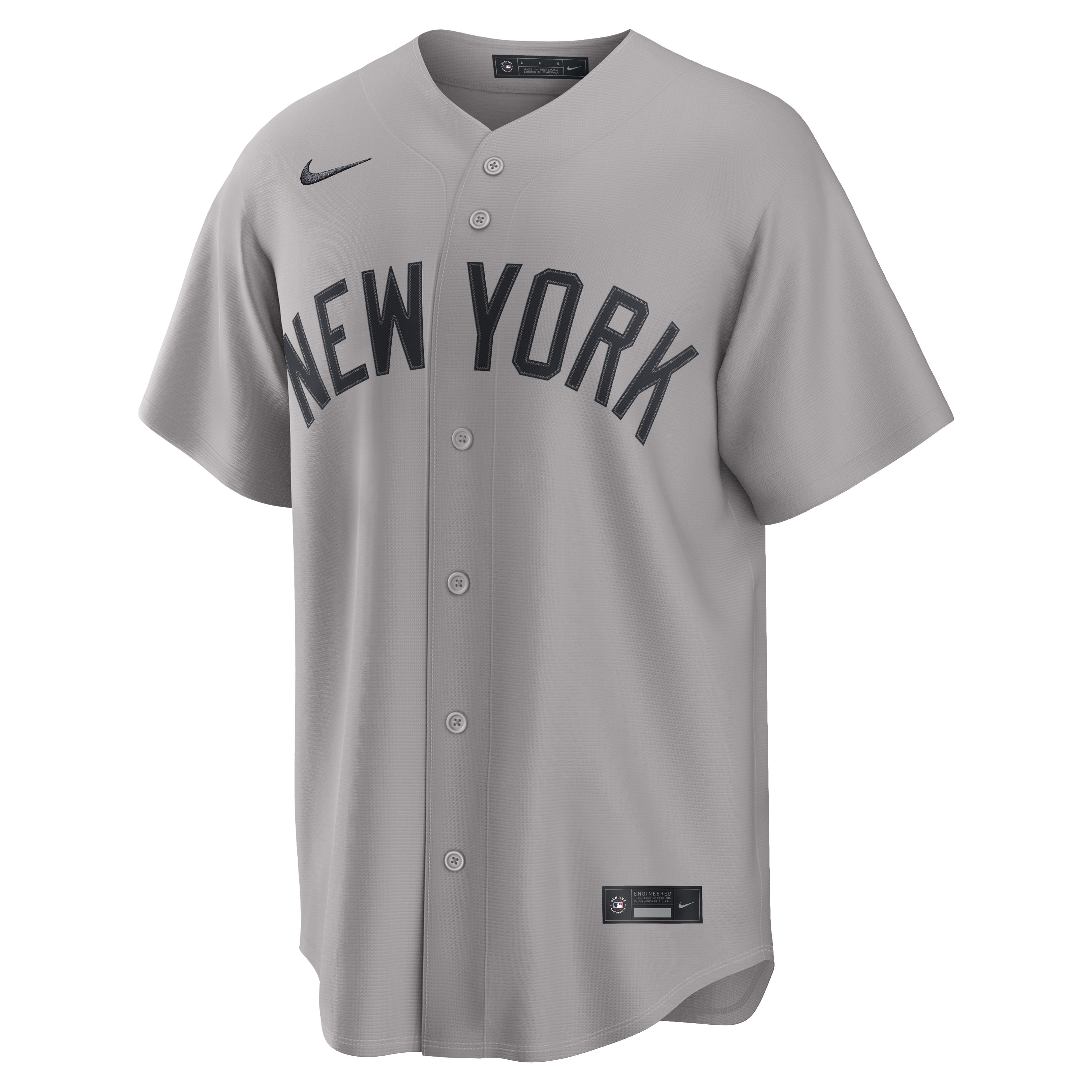 New York Yankees MLB Nike Men's Atmosphere Grey Road Replica Jersey
