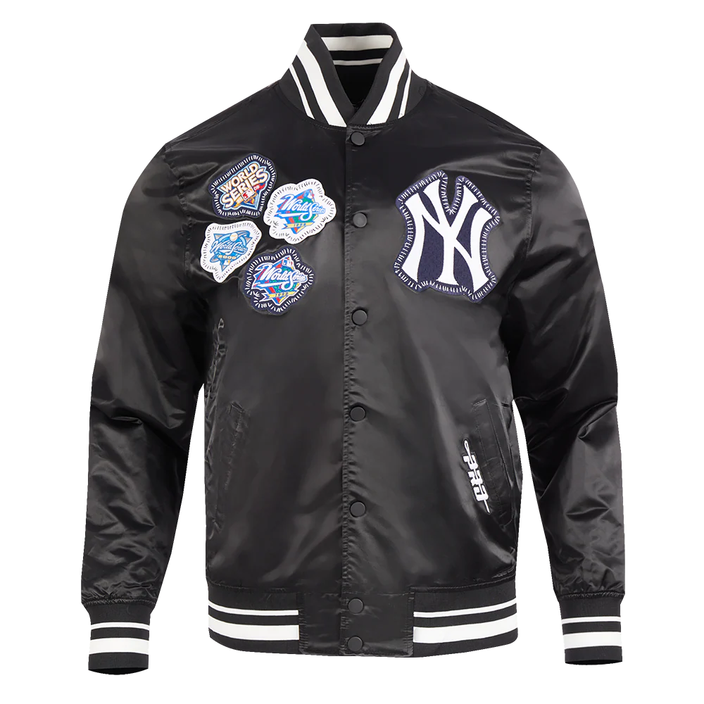 Veste en satin côtelé noir à coutures apparentes pour homme New York Yankees MLB Pro Standard