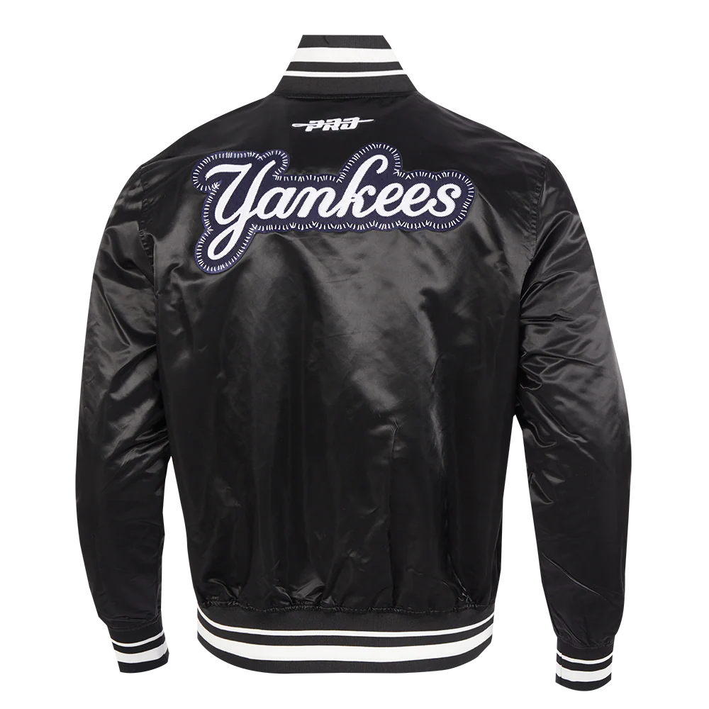 New York Yankees MLB Pro Standard Men's Black DIY Pick Stitch Rib Satin Jacket