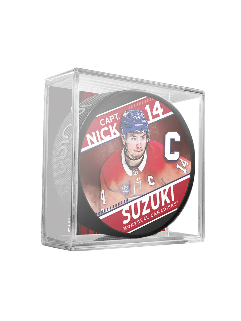 Rondelle de hockey Inglasco Cube Star des Canadiens de Montréal de la LNH de Nick Suzuki